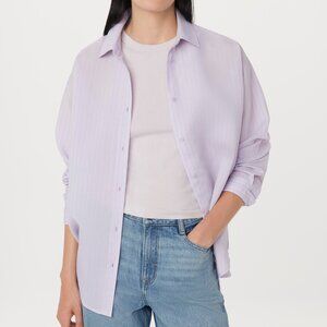 Frank And Oak The Textured Sheer Shirt in Lilac Size XSXS